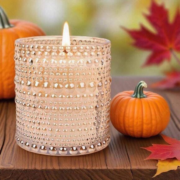 Pumpkin Scented Candle 6oz Luxury Jar Fall Spice Aromatherapy Candle Gift - Picture 4 of 7